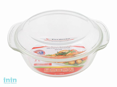 Кастрюля из жаропрочного стекла, 2.0 л, с крышкой, 260х232х105 мм, PERFECTO LINEA