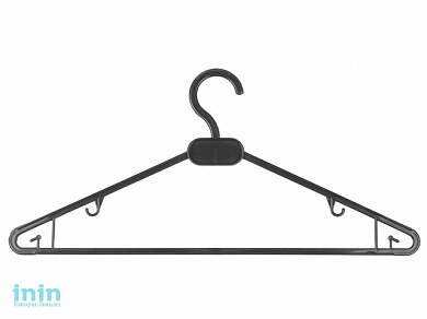 Комплект вешалок плательных №2, 3 шт., пластмассовые, черные, 410 х 8 х 190, ЛИТОПЛАСТ