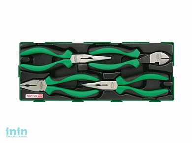 Набор-сет плоскогубцы, тонкогубцы, бокорезы 4предм. TOPTUL (GTA0416)