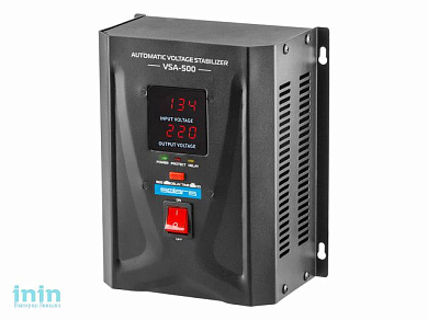 Стабилизатор напряжения Solaris VSA-500 (500 В*А, 130-260 В, 2 розетки, настенный монтаж)