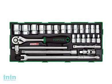 Набор-сет головок с принадлежностями 25предм. TOPTUL (GTB2504)