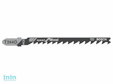 Пилка лобз. по дереву T244D (1 шт.) BOSCH (пропил криволинейный, грубый, быстрый рез)
