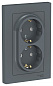 Розетка двойная с/з Schneider Electric Atlas Design ATN000724