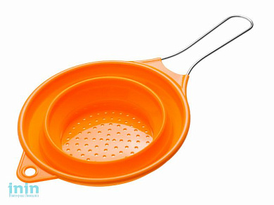 Дуршлаг с ручкой, силиконовый, 20 х 39 см, оранжевый, PERFECTO LINEA