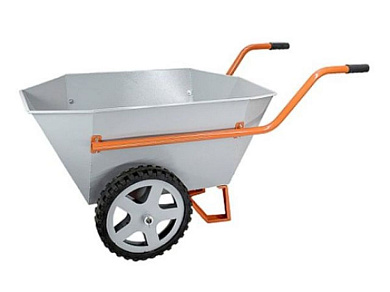 Тачка хозяйственная ТХ (200л, 400 кг, двухколесная, литая резина 380х70мм, вес 28 кг) (пр-во РБ)