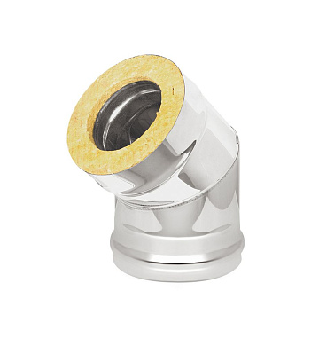 Сэндвич-колено Нерж+Нерж (AISI 430/0,8мм) 45* 2 секции д.150х220